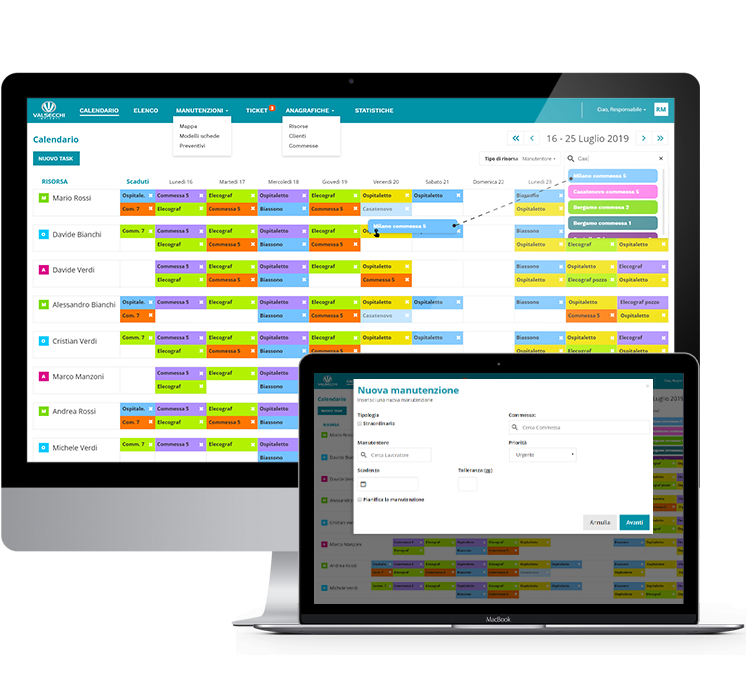 Calendario software Valsecchi Impianti